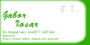 gabor kosar business card